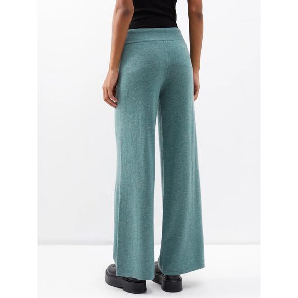 Lisa Yang Sofi Trousers Pants 100% Cashmere Jade Green Sz 0 XS NWT $565 Wide Leg - Picture 16 of 16
